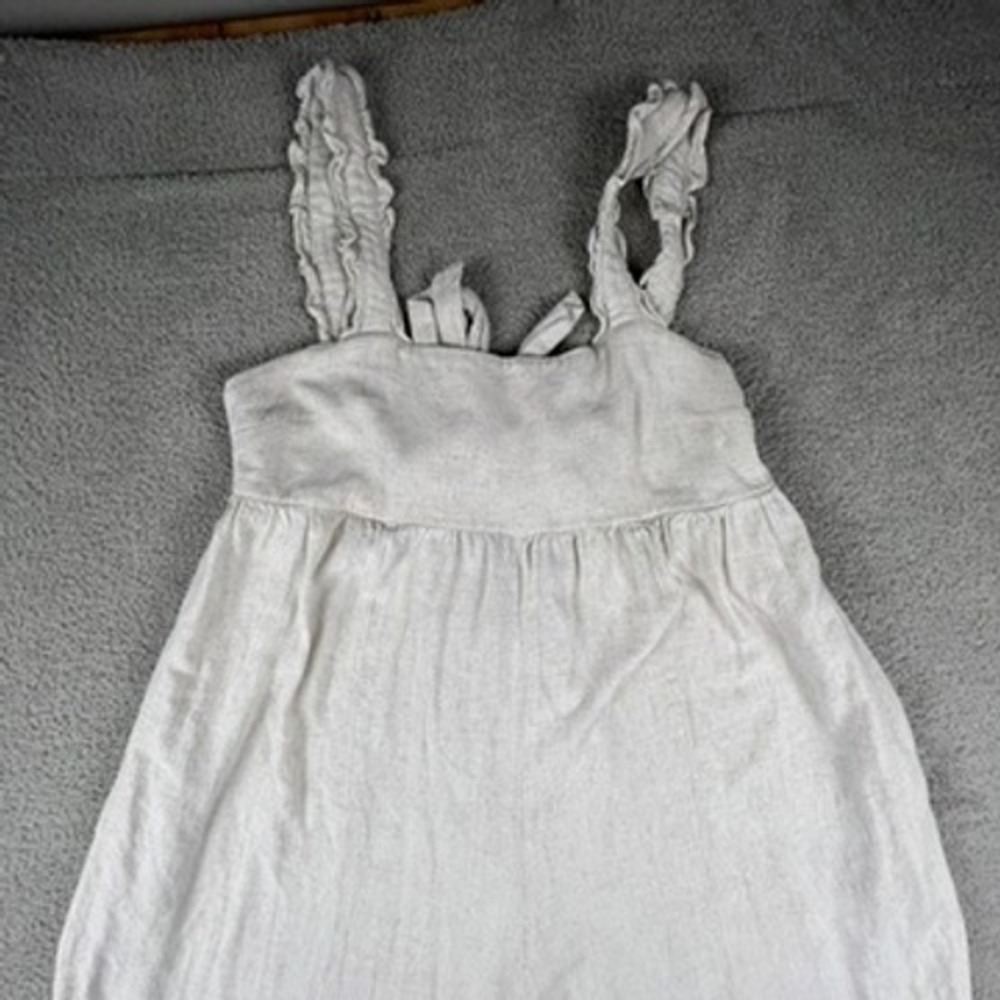 Light Cream Wide-Leg Jumpsuit with Ruffle Straps - Picture 2 of 16